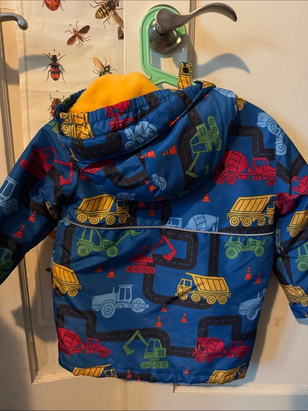 Kids Blue Construction Trucks Puffer | 4T